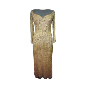 green emerald velvet dress sequenced Dark Black Relaxed Fit V Neck Three Quarter Sequins Dress