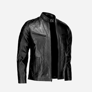 Veste en cuir à manches longues de haute qualité avec fermeture à glissière pour hommes Vêtements décontractés Meilleure vente Veste en cuir légère pour hommes - Product Image 6