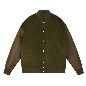 Fournisseurs de vêtements pakistanais Vestes universitaires en velours pour hommes Col montant Sports Collège Baseball Veste Expédition DDP - Product Image 3