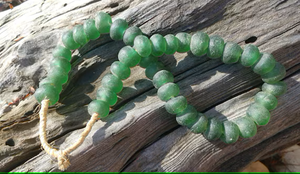 ลูกปัดแก้วลายกากบาทแบบวินเทจและสีเขียวเข้มทรงบั้งหลวมสำหรับการทำเครื่องประดับและโคมไฟคริสตัล - Product Image 4