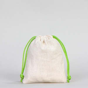 Green <b>Drawstring</b> Fabric <b>Pouch</b> 4 W X 5 H Reusable and Custom Logo Embroidery Screen Printing for Watch Craft Dust Promotion - Product Image 1