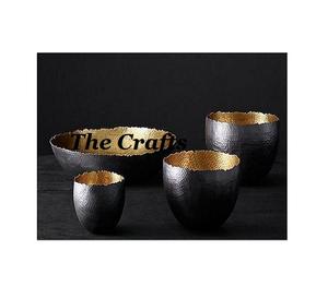 Aluminium Gold Color Serving <b>Snacks</b> <b>Bowl</b> Set Of Two Different Sizes Chocolate <b>Bowl</b> For Wedding Party Usage - Product Image 4