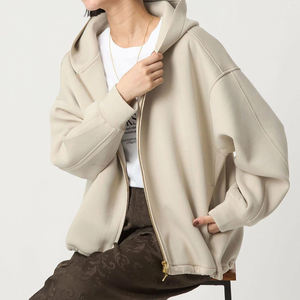 Sweat-shirts à capuche zippés en molleton épais 100 % coton, personnalisables avec logo, grande taille, tendance 2026 pour femme – Qualité supérieure - Product Image 2