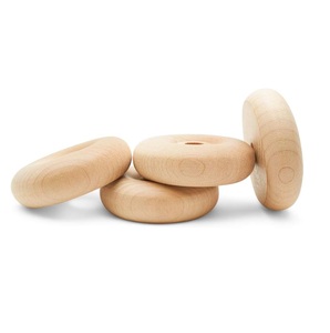 Mini roues en bois classiques idéales pour l'artisanat aussi 2-1/4 pouces de diamètre 5/8 pouces d'épaisseur 3/8 pouces de trou paquet de 4 - Product Image 1