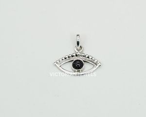 Pendentif élégant en argent sterling massif 925 de style oeil de soleil bleu - Product Image 3