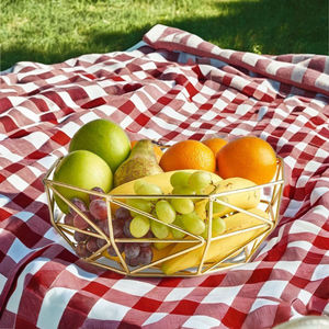 Cesta de fruta de metal de hierro de estilo lujoso con acabados antiguos para decoración y almacenamiento de mesa - Product Image 5