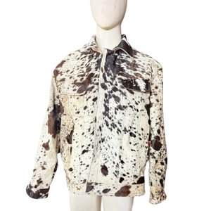 Chaquetas recortadas con cremallera y estampado de piel de vaca de lujo de diseñador, ropa de calle, abrigos de piel de carreras para motocicleta, chaqueta para hombre, piel de vaca - Product Image 2