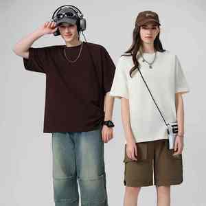 T-shirt à manches courtes personnalisé 100% coton 250 GSM pour hommes T-shirt à boîte noire lourde et surdimensionnée pour hommes - Product Image 2