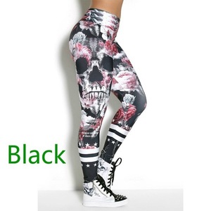 Nueva gran oferta mujeres 3D Impresión digital calavera Legging cosido estampado Fitness Leggings Sexy empalme mujeres - Product Image 3