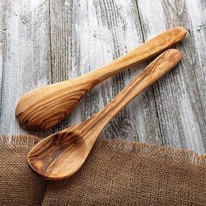 Ensemble de serveurs à salade avec manche en résine, ensemble d'outils de cuisine en bois de mangue d'acacia naturel disponible en Inde - Product Image 4