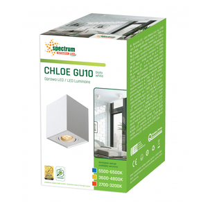 Plafoniera quadrata Chloe in nichel, GU10 96x96mm. (Spectrum SLIP004004) - Product Image 1
