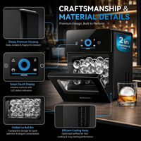 Machine à glaçons automatique commerciale Ouruoxi avec corps en acier inoxydable et design sphérique transparent pour la maison, les bars et les clubs