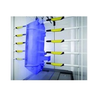 Cabine de peinture en poudre automatique de qualité supérieure, contrôlée par PLC, avec roulements intégrés et système de récupération cyclonique pour l'électronique en aluminium
