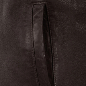 Veste en cuir de mode veste de motard en cuir véritable classique veste d'hiver en cuir de vachette naturel Slim Fit en peau de mollet pour hommes - Product Image 4