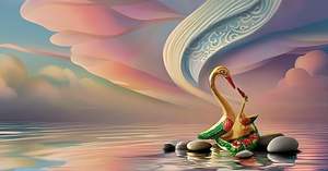 Veelkleurig Geschilderd Aluminium Beeld Van Een Paar Kussende Eenden Op Maat Bedrukt Vastu Decoratief Tafelbureau Aan Huis - Product Image 4