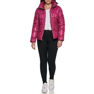 Abrigos de invierno de color personalizado para mujer, chaqueta acolchada, chaquetas de burbujas de manga larga para mujer, chaquetas transpirables de nailon y poliéster impermeables - Product Image 2