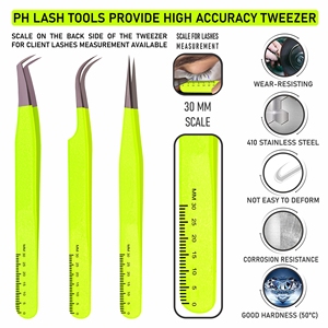 แหนบต่อขนตาชุดปลายระเบิดทราย 3 ชิ้นและเคลือบฟลูออเรสเซนต์ด้วยฉลากส่วนตัวของเคสแม่เหล็ก - Product Image 5