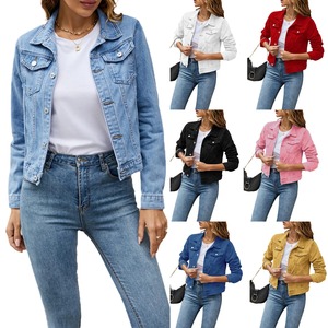 Chaqueta vaquera de secado rápido de algodón 2025 Premium 100%, nueva chaqueta vaquera lavada ajustada con estilo, chaqueta de mujer de diseño personalizado - Product Image 1