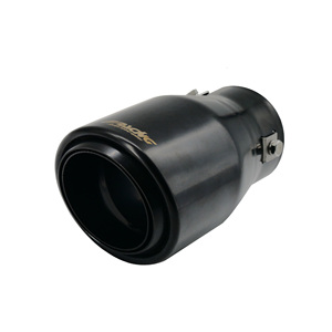 Terminal redondo de 66 mm inclinado, de acero inoxidable negro, estilo Cayenne - Product Image 2