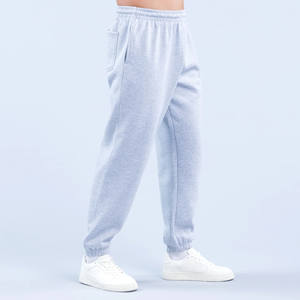 Pantalons de jogging pour hommes en taille plus, gris personnalisé, coupe ample, poches latérales et arrière, pantalons de sport respirants pour hommes - Product Image 4