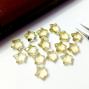 Briolette de estrella facetada de cuarzo Limón, cuentas de piedras preciosas en forma de estrella de cuarzo limón natural, cuentas sueltas talladas a mano, cuentas de estrella, 10MM - Product Image 4