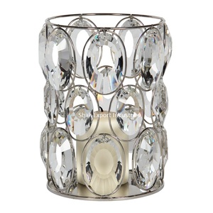 Classique cristal/métal argent bougeoir votif rond centres de table de luxe pour les fêtes de mariage décor de table - Product Image 2