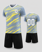 Seragam Sepak Bola Anak Grosir Bahan Polyester Bernapas Cepat Kering Pakaian Tim Kustom Seragam Tim Sepak Bola dengan Celana Pendek