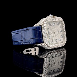 Chất Lượng Cao Cấp Bling Đồng Hồ Ronda Thạch Anh Phong Trào Quay Số Vuông Thép Không Gỉ Sang Trọng Ban Nhạc Với Kim Cương Thiết - Product Image 3