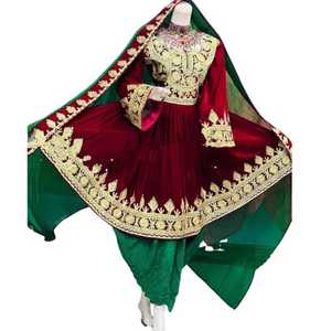 Vestido Afgano Kuchi de la Mejor Calidad al por Mayor, Vestido Tradicional Banjara con Bordado, Decoración de Encaje, Tela Personalizada, Botón Sólido - Product Image 1