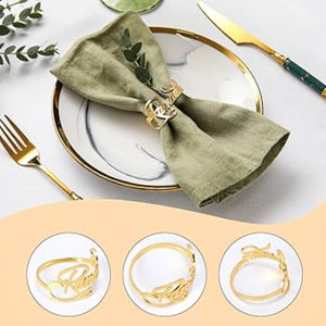 แหวนผ้าเช็ดปากโลหะเงินคุณภาพสูงแหวนผ้าเช็ดปากสำหรับตกแต่งโต๊ะอาหาร - Product Image 4