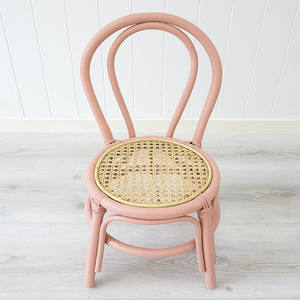<b>Pink</b> Painted Rattan Kid <b>Chair</b> for Party - Product Image 4