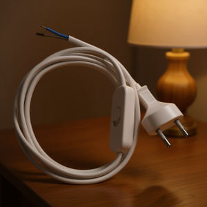 Câble électrique blanc PP0372 pour abat-jour avec interrupteur H03VVH2-F 2x0,75 mm² (1,5 m) Câbles d'alimentation - Product Image 3