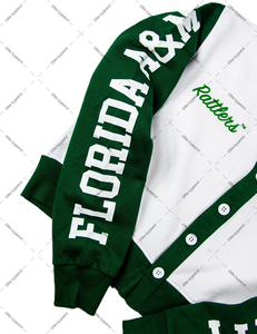 Cárdigan recortado para mujer FAMU personalizado | Suéter de punto HBCU | Jersey con botones de algodón - Product Image 2