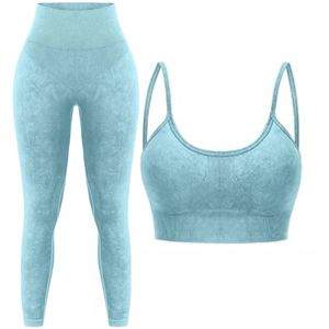 Nouvelle mode Ensemble soutien-gorge et leggings d'entraînement pour femmes logo personnalisé ensembles d'entraînement de fitness sans couture pour femmes - Product Image 4