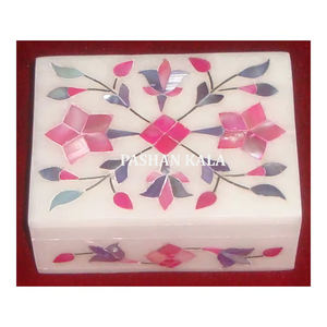 Fabricant indien le plus fiable, boîte à bijoux de haute qualité personnalisée avec incrustation de nacre rose pour un usage cadeau - Product Image 1