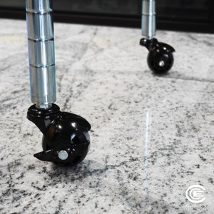 Roue pivotante en acier de 2 pouces avec revêtement électrolytique, tige de 3/8 po, double roulement à billes, usage léger - Product Image 5