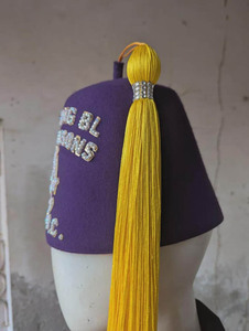 Chapeau Fez Blanc Pur 100% Laine Broderie Main et Strass Usage Quotidien Décontracté Extérieur Nouvelle Qualité Premium Faible MOQ - Product Image 4