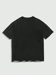 Nouveau design coton Jogging Gym coupe ample 100% coton surdimensionné t-shirt manches courtes lavage à l'acide hommes équipage, Fitness t-shirt - Product Image 5