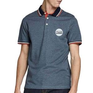 T-shirts Polo en Coton pour Hommes avec Poche, Col et Poignets de Couleur Contrastée, T-shirts Polo en Coton Piqué avec Logo - Product Image 1
