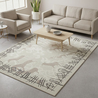 Tapis Erdenet mongol 100% laine, écologique, ignifuge, fabriqué à la machine, motif abstrait moderne, poils moyens, envers en latex
