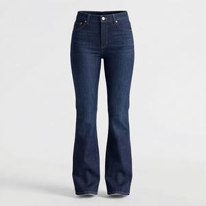 Pantalones Vaqueros de Mezclilla con Pierna Acampanada, Diseño Personalizado, Transpirables, Moda Femenina, Nuevo Diseño, Color Personalizado, Estilos OEM 2025, Precio al por Mayor - Product Image 1