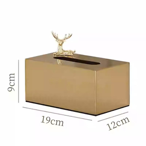 กล่องใส่กระดาษทิชชูโลหะทันสมัยหรูหรา สีโรสโกลด์และสีเงินเมทัลลิก สำหรับตกแต่งบ้าน สำนักงาน และโรงแรม - Product Image 5