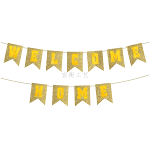 Bannière de bienvenue pour la remise des diplômes, drapeau suspendu en anglais pour la décoration de scène de fête en papier - Product Image 4