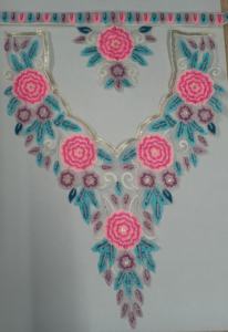 Exclusive embroidered neck <b>collar</b> with net base and sequin detailing <b>for</b> saree blouse gown kurti boutique fashion craft - Product Image 2