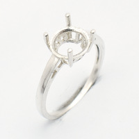 Bague semi-montée en argent sterling 925 pour bijoux DIY, avec support pour pierre de 9 mm, nouveau design, fabrication par moulage CAD/CAM, vente en gros