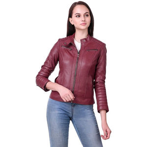 Chaquetas Bomber de Cuero PU de Alta Calidad para Mujer 2024, con Mangas Largas, Relleno de Algodón, Diseño OEM - Product Image 1