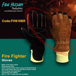 Gants de travail de pompier de la meilleure qualité en cuir de vache fendu avec des gants en cuir de Barer d'humidité du Pakistan - Product Image 5