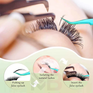 Kits d'outils pour extensions de cils réutilisables et très résistants, instruments de beauté en acier inoxydable, ensemble de pinces à cils - Product Image 6