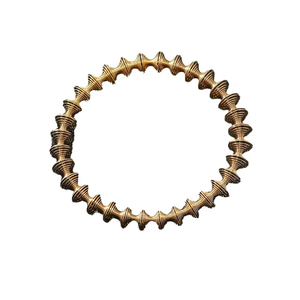 สร้อยข้อมือลวดตาข่ายเหล็กไทเทเนียมปรับได้พร้อมดีไซน์หยักกำไลข้อมือยืดหยุ่นสำหรับเครื่องประดับสไตล์พังก์ที่เรียบง่าย - Product Image 1