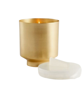 Bougie votive de Noël en métal fini or pour éclairage de maison, décoration de table, pilier de bougie votive - Product Image 1